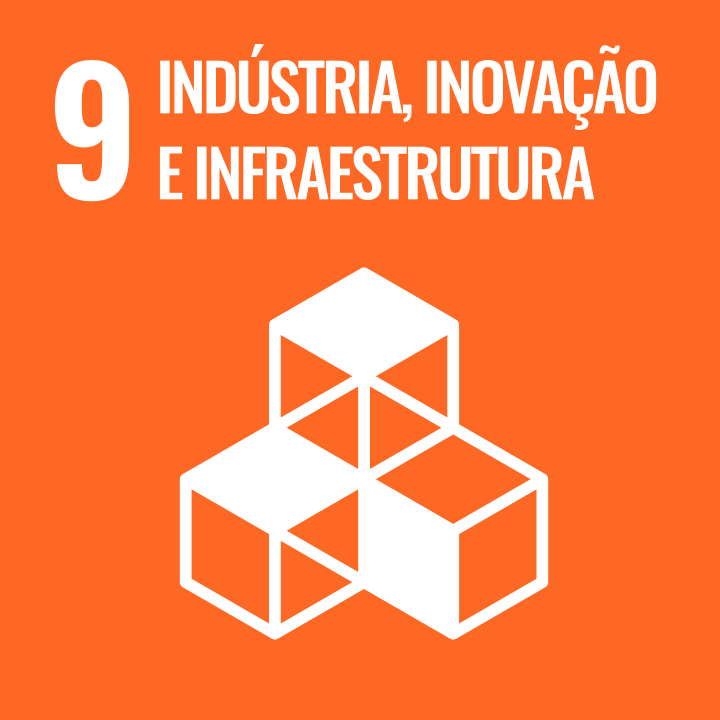 Logo ODS Indústria, inovação e infraestrutura